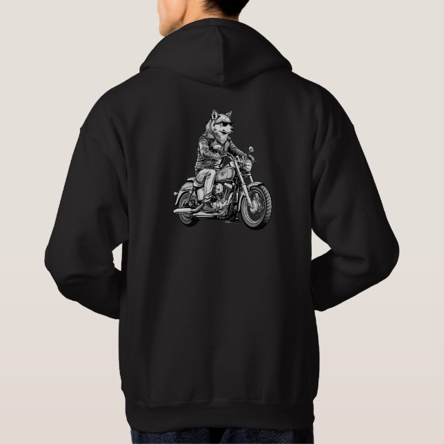 Biker Wolf Hoodie (Back)
