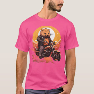 Biker Wombat Riding Motorcycle T-Shirt