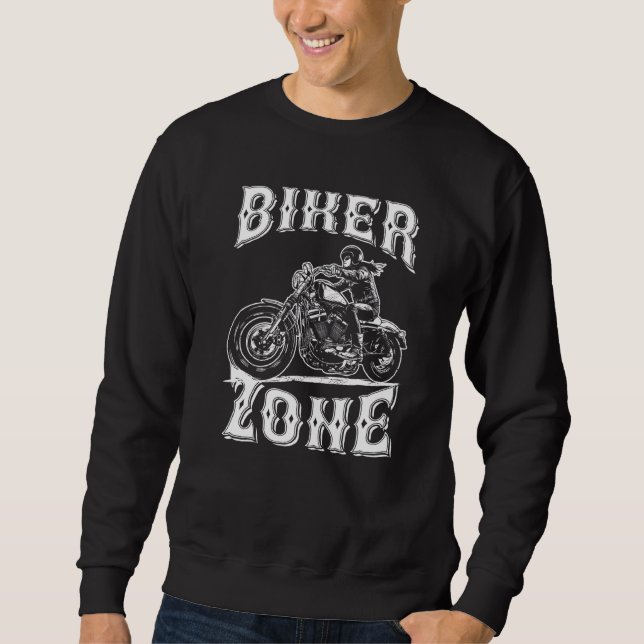 Biker Zone Cool Women's Motorcycle Saying Sweatshirt (Front)