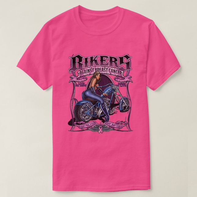 Bikers Against Breast Cancer Warriors and Survivor T-Shirt (Design Front)