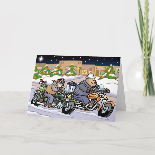 Bikers are Animals Xmas Card - Going Home (Front)