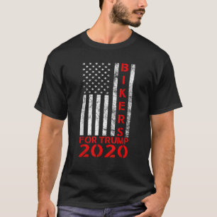 Bikers For Trump 2020 American Flag Conservative M T-Shirt