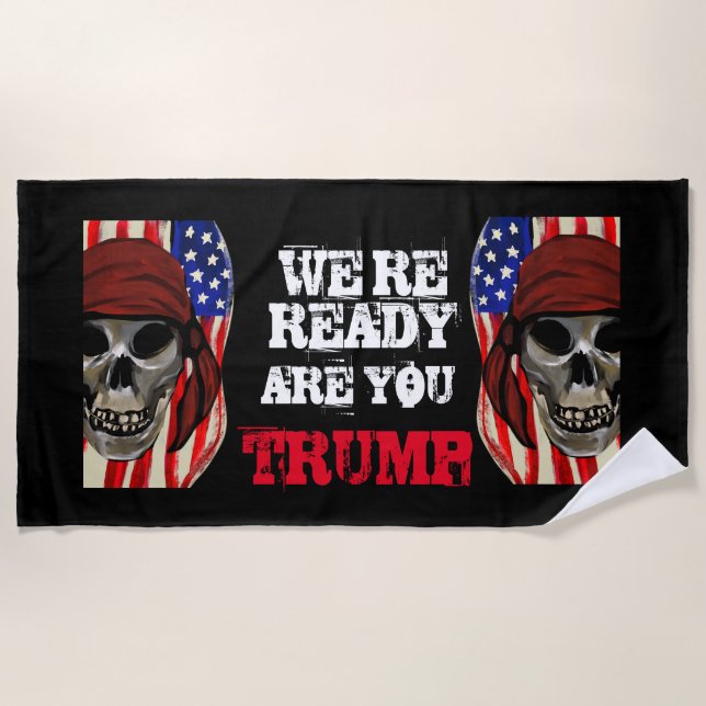 BIKERS FOR TRUMP BEACH TOWEL (Front)