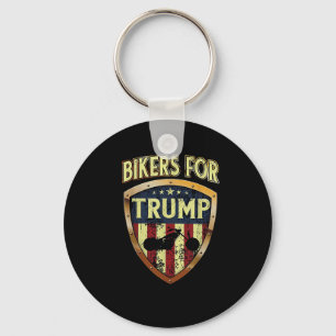 Bikers For Trump Funny Biker Gift Tee Key Ring