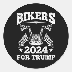 Bikers For Trump Motorcycle Ill Be Back Trump 2024 Classic Round Sticker