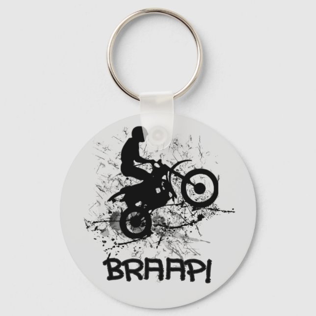 Bikers Motocross Dirt Bikers Mud Splatter Braap! Key Ring (Front)