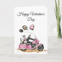 Biker's Motorcycle Valentine Folded Greeting Card