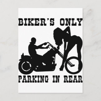 Biker's Only Parking In Rear Postcard