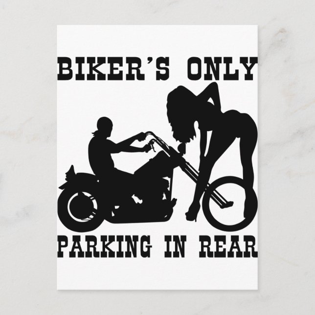 Biker's Only Parking In Rear Postcard (Front)