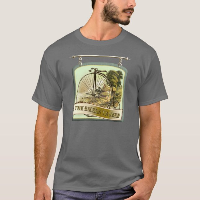 Bikers Tavern Pub Sign T-Shirt (Front)