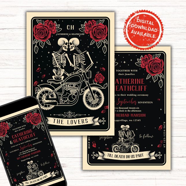 Bikers Till Death Tarot Wedding Invitation (Creator Uploaded)