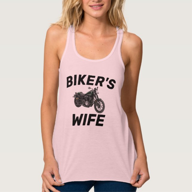 BIKER'S WIFE LADIES MOTORCYCLE T-SHIRTS (Front)