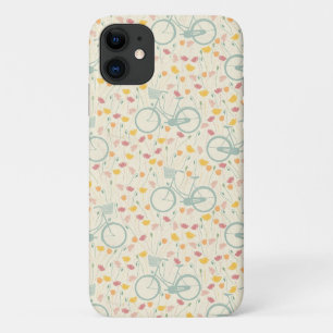 Bikes and Flowers Pattern Design Case-Mate iPhone Case