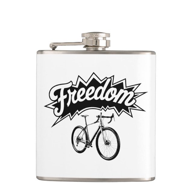 Bikes Are Freedom Hip Flask (Front)