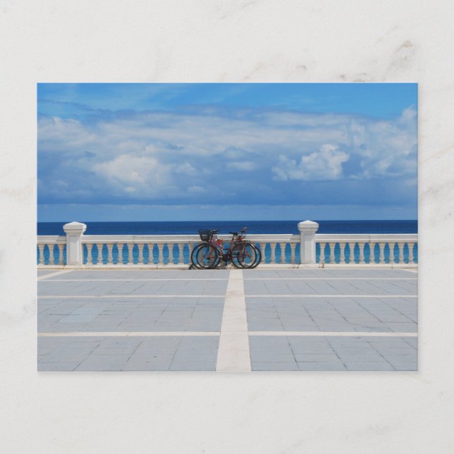 Bikes by the Cantabrian Sea in Spain postcard (Front)