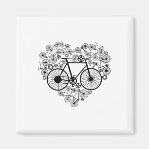 Bikes Heart Cute Mtb Road Race Riding Lover Funny Magnet