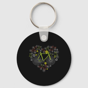 Bikes Heart Shirt Cute Mtb Road Race Riding Lover Key Ring