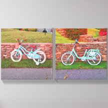 Bikes In Front of Rock Wall