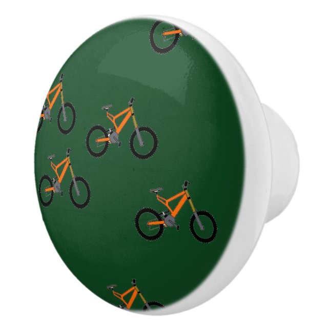 Bikes on green ceramic knob (Right)