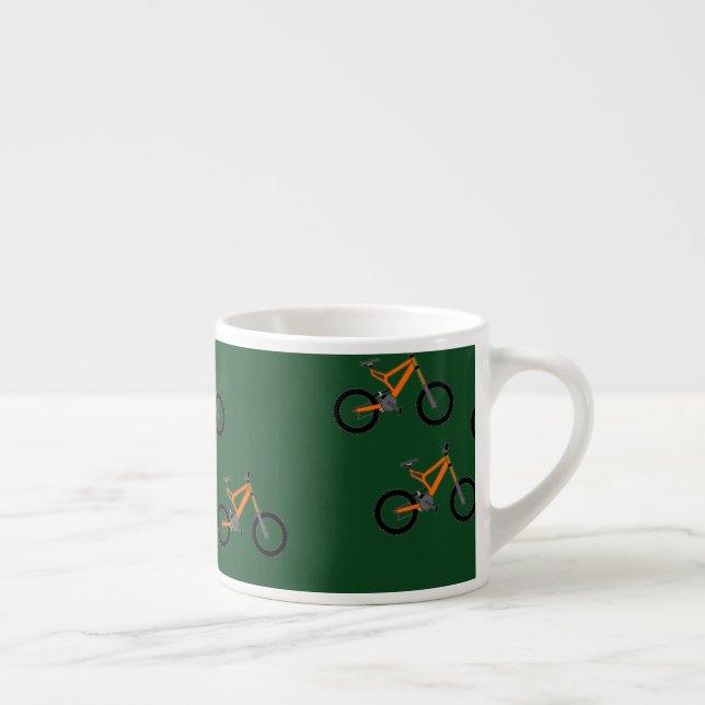 Bikes on green espresso cup (Right)