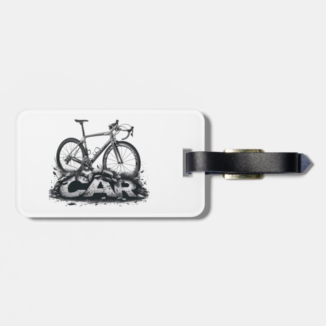 Bikes Over Cars Luggage Tag (Back Horizontal)