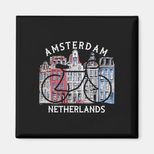 Biking Amsterdam Netherlands Graphic  Magnet
