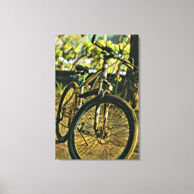 Biking Artwork Canvas Print (Front)