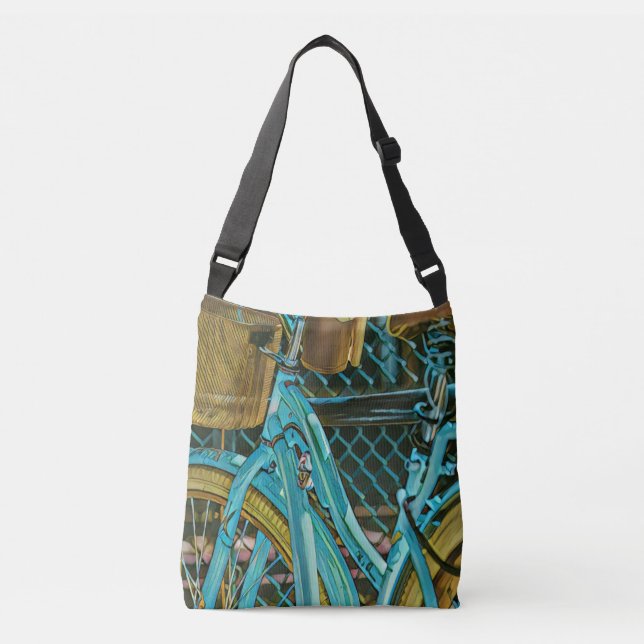 Biking Artwork Crossbody Bag (Front)