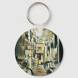 Biking Artwork Key Ring