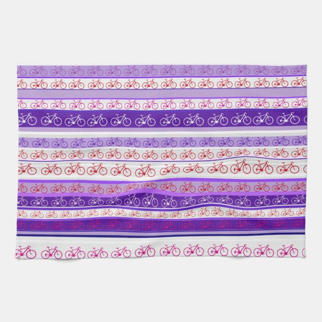 biking - bike stripes pattern tea towel (Horizontal)