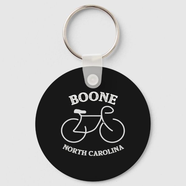 Biking Boone North Carolina Graphic  Key Ring (Front)