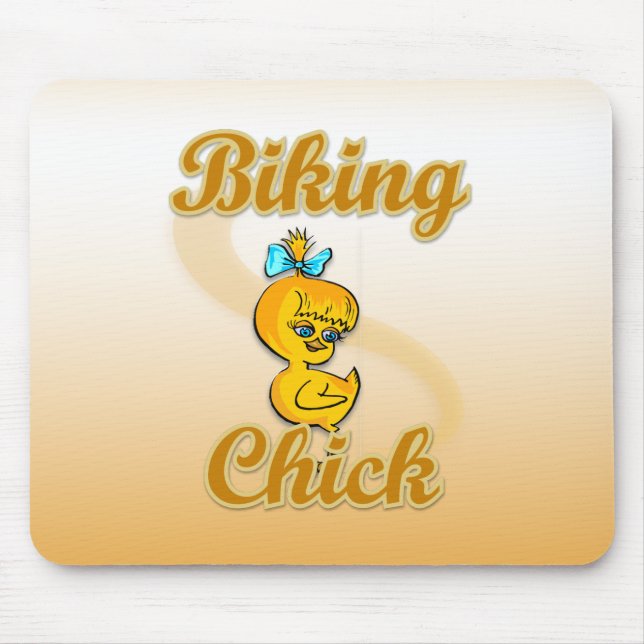 Biking Chick Mouse Pad (Front)
