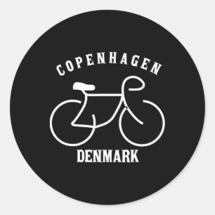Biking Copenhagen Denmark Graphic Classic Round Sticker