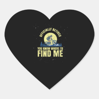 Biking Cycling Mountain Biking Retired Retirement Heart Sticker