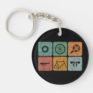 Biking Cycling Vintage Bicycle Parts Cyclist Gifts Key Ring