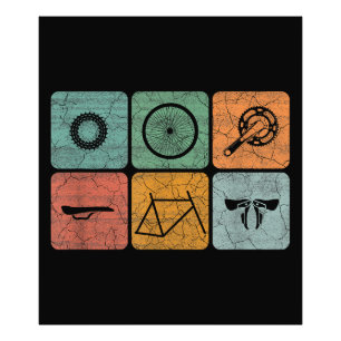 Biking Cycling Vintage Bicycle Parts Cyclist Gifts Photo Print