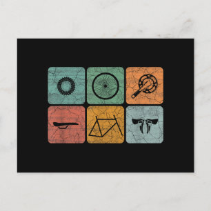 Biking Cycling Vintage Bicycle Parts Cyclist Gifts Postcard