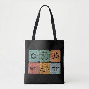 Biking Cycling Vintage Bicycle Parts Cyclist Gifts Tote Bag