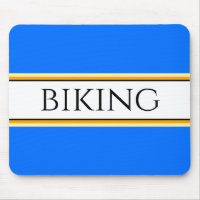BIKING Fun Bright Blue Yellow White Racing Stripes