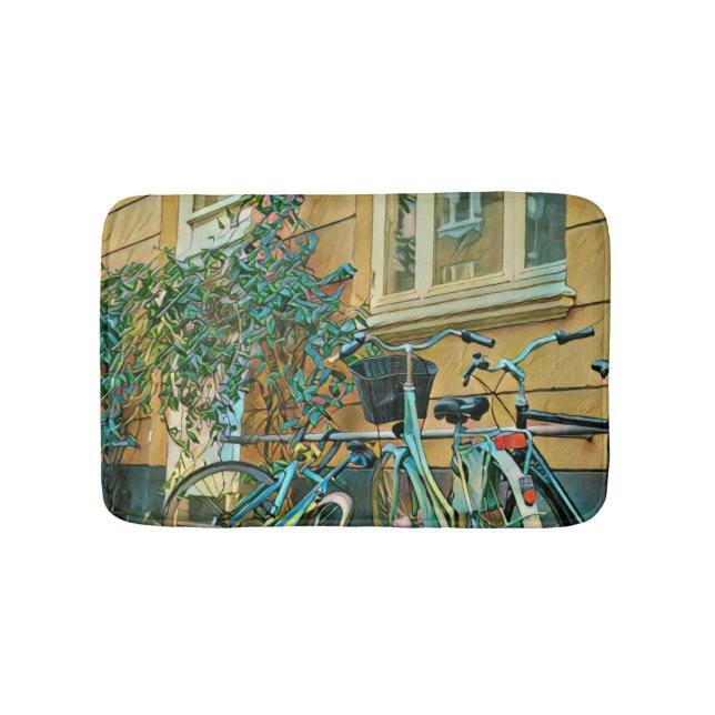 Biking Lover Gift | Cycling Painting Bath Mat (Front)