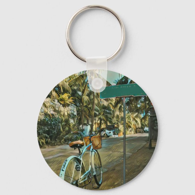 Biking Lover Gift | Cycling Painting Key Ring (Front)