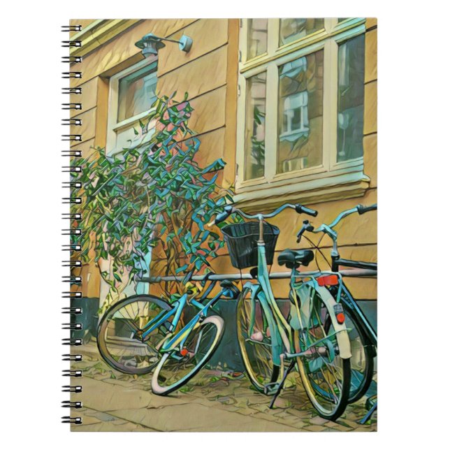Biking Lover Gift | Cycling Painting Notebook (Front)