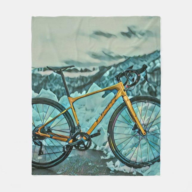 Biking Lover Gift Fleece Blanket (Front)