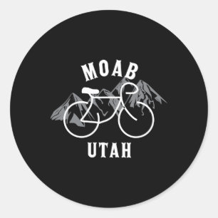 Biking Moab Utah Graphic Classic Round Sticker