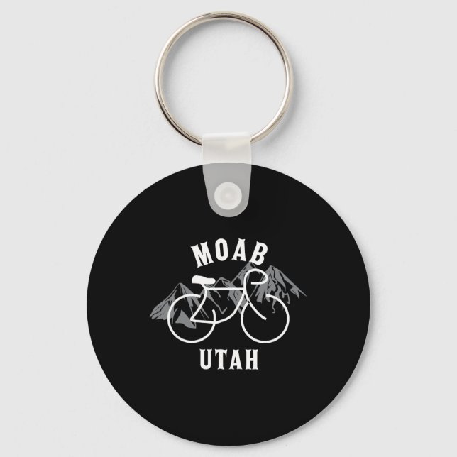 Biking Moab Utah Graphic  Key Ring (Front)