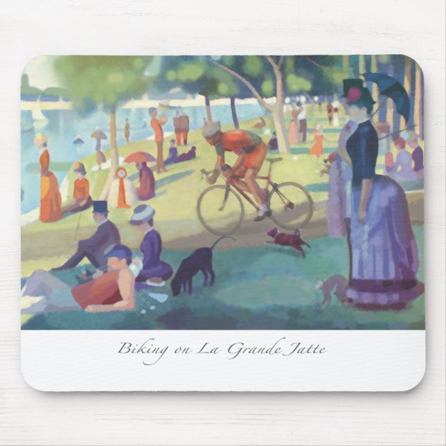 Biking on La Grande Jatte Mousepad (Front)