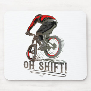 Biking Riding Mtb Mountain Biker Oh Shift Mouse Pad