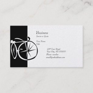Biking Sports,  Black and White Bike, Cycling Business Card