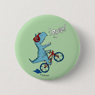 Biking T-Rex Roar 6 Cm Round Badge