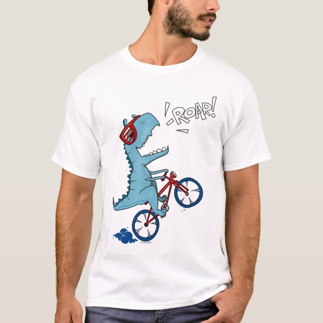 Biking T-Rex Roar T-Shirt (Front)